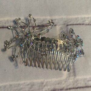 Crystal Floral Silver Hair Comb